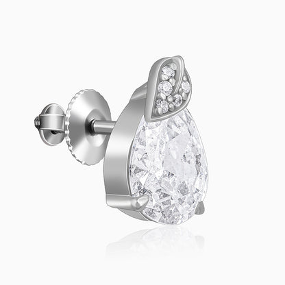 Silver Leafy Teardrop Earrings