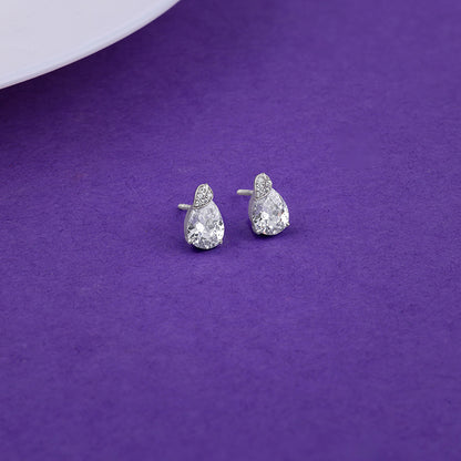 Silver Leafy Teardrop Earrings