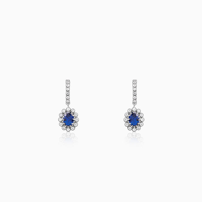 Silver Azure Floral Earrings - Image 1