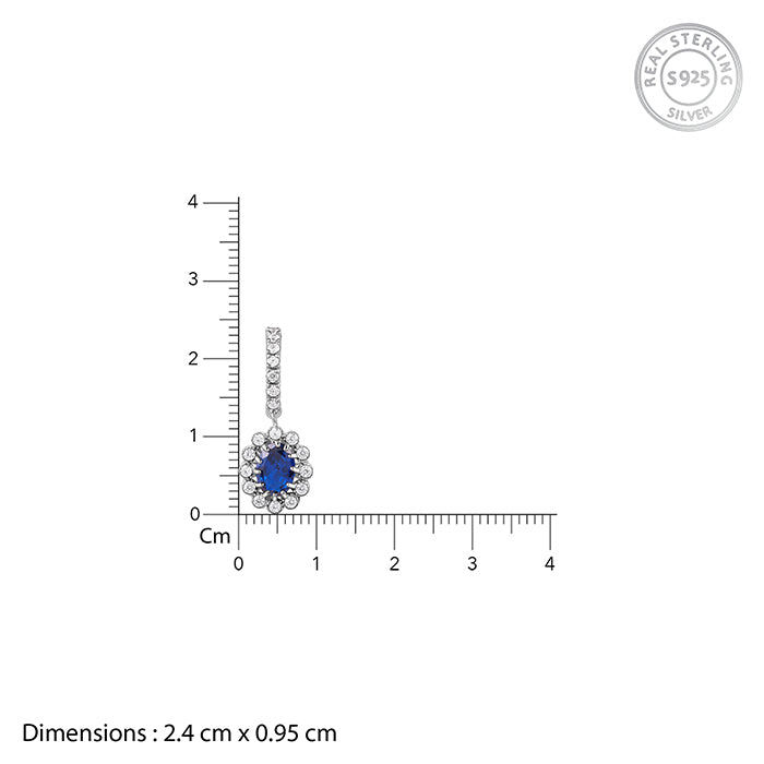 Silver Azure Floral Earrings - view 5