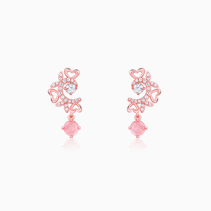 Rose Gold Floret Elegance Drop Earrings