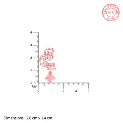 Rose Gold Floret Elegance Drop Earrings