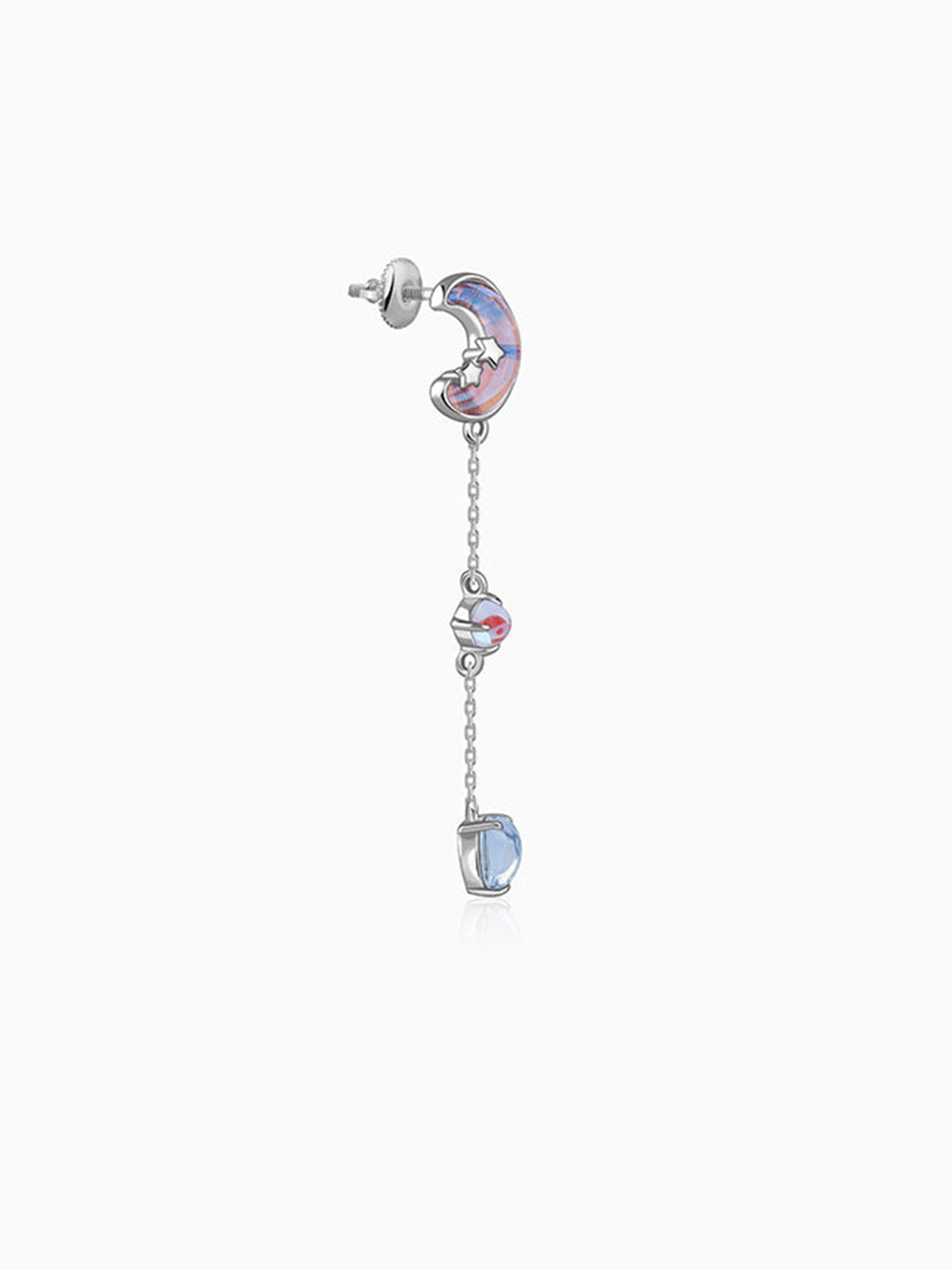 Silver Lunar Love Moonstone Drop Earrings