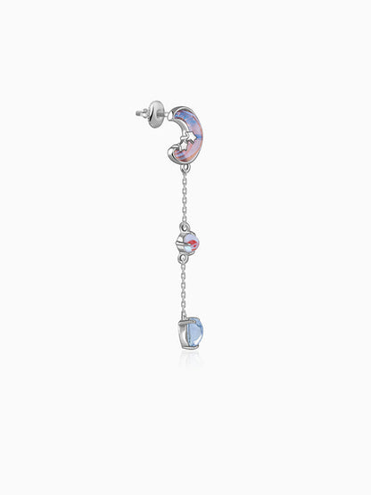 Silver Lunar Love Moonstone Drop Earrings