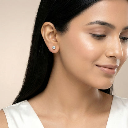 Golden Halo Dot Studs