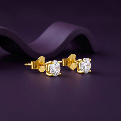 Golden Halo Dot Studs