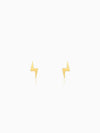 Golden Lightning Bolt Stud Earrings