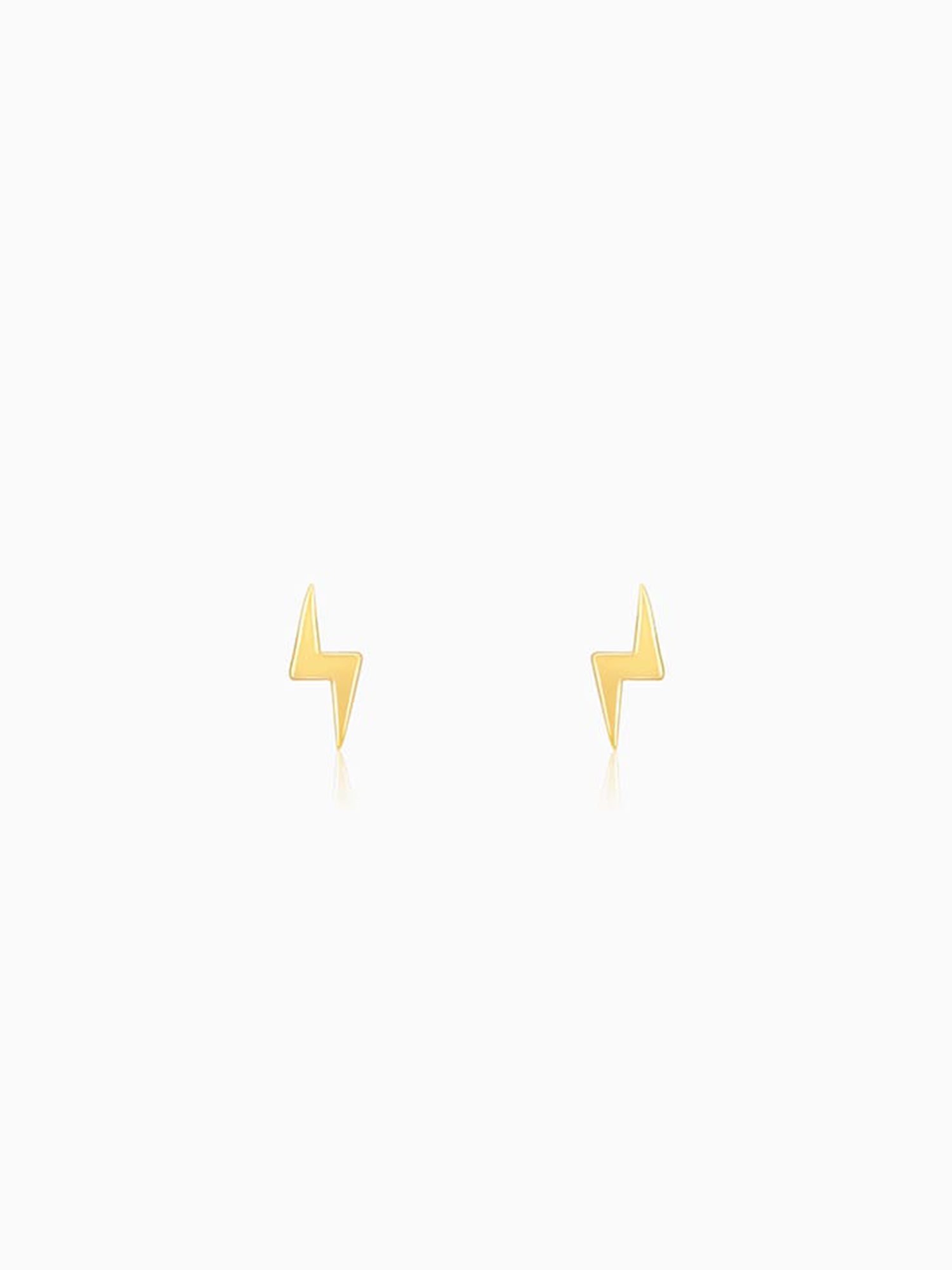 Golden Lightning Bolt Stud Earrings