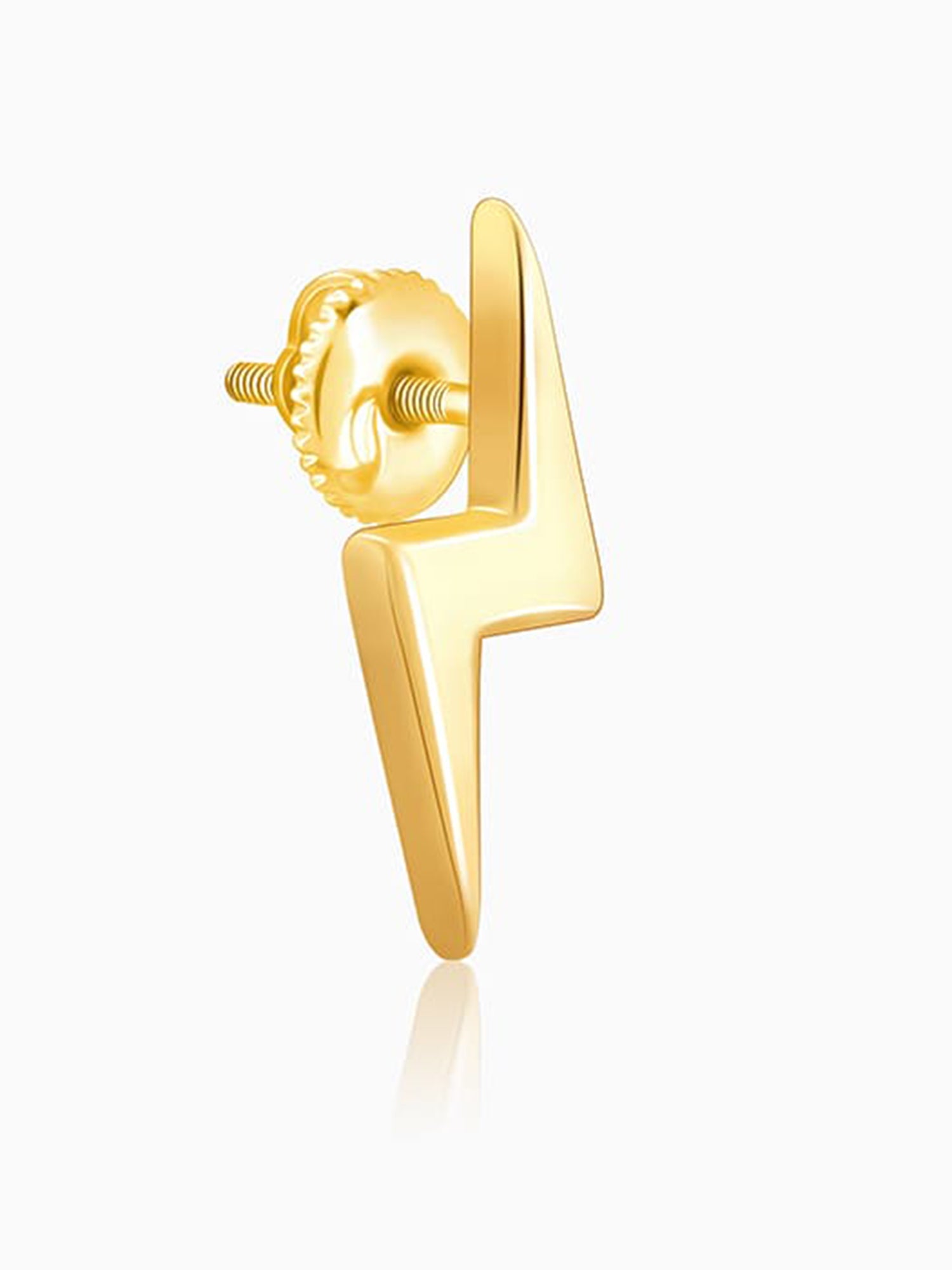 Golden Lightning Bolt Stud Earrings