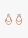 Rose Gold Cuphea Floral Earrings