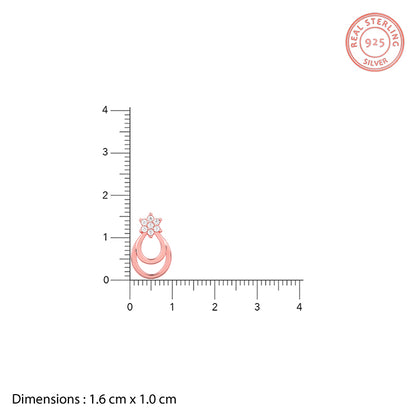 Rose Gold Cuphea Floral Earrings