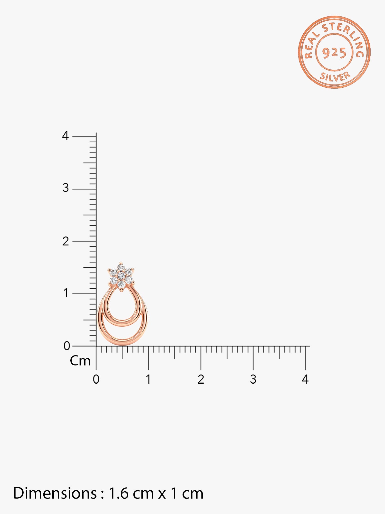 Rose Gold Cuphea Floral Earrings
