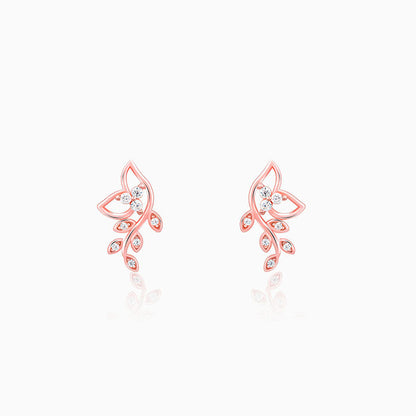 Rose Gold Glittering Earrings