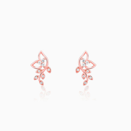 Rose Gold Glittering Earrings