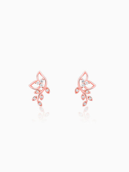 Rose Gold Glittering Earrings
