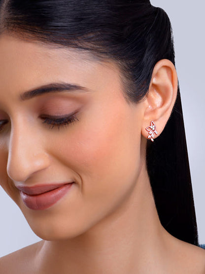 Rose Gold Glittering Earrings