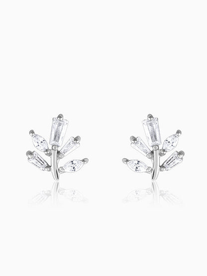 Silver Ivy Studs