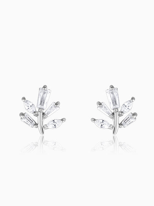 Silver Ivy Studs