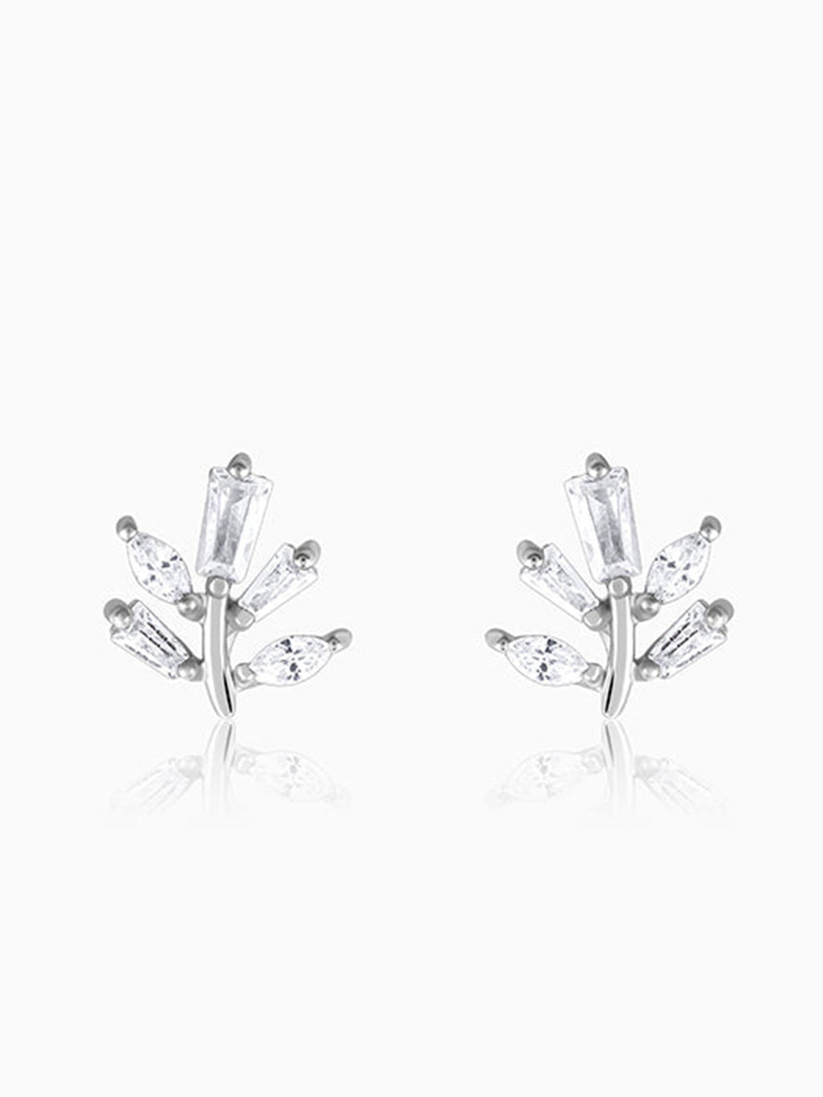 Silver Ivy Studs