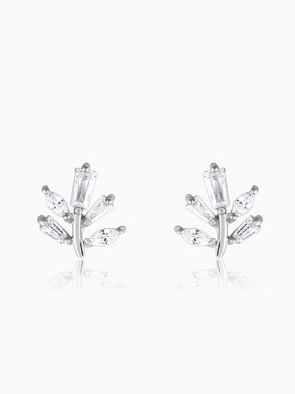 Silver Ivy Studs