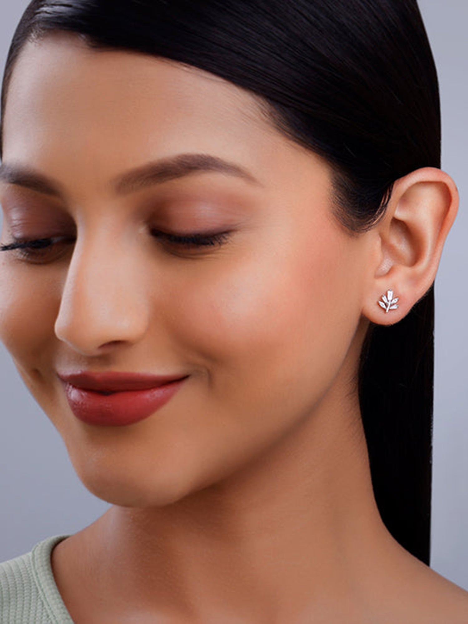 Silver Ivy Studs