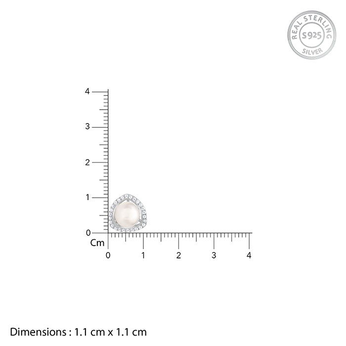 Silver Blush Pearl Earrings- silver earrings for women