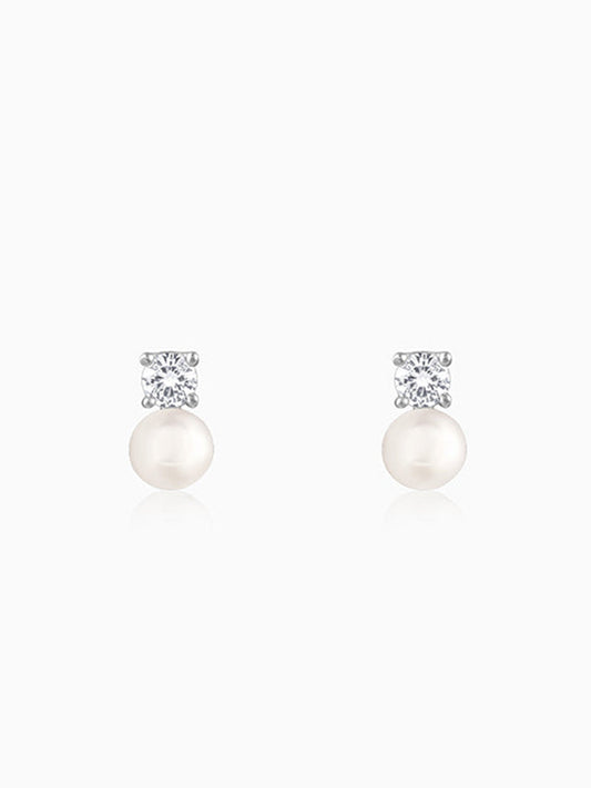 Silver Precious Pearl Earrings