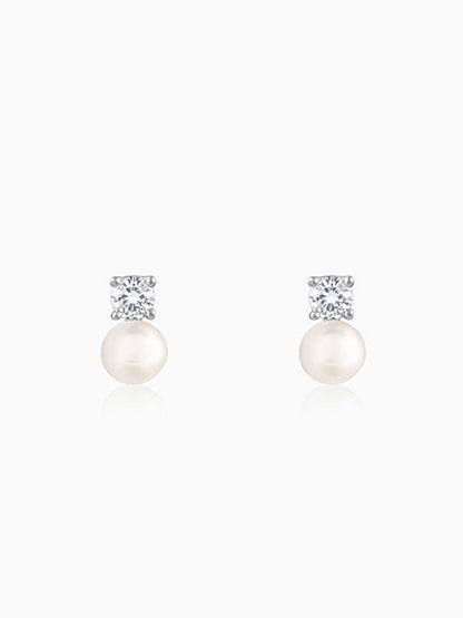 Silver Precious Pearl Earrings