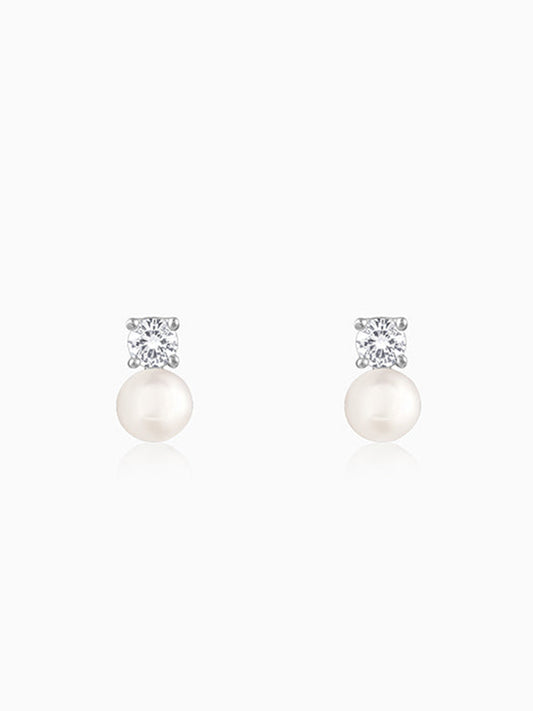 Silver Precious Pearl Earrings