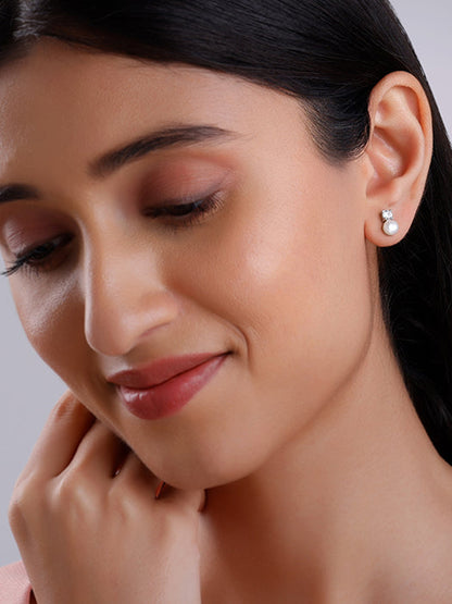 Silver Precious Pearl Earrings