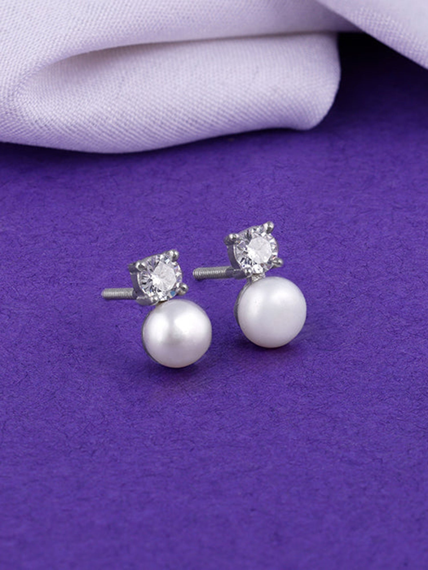 Silver Precious Pearl Earrings