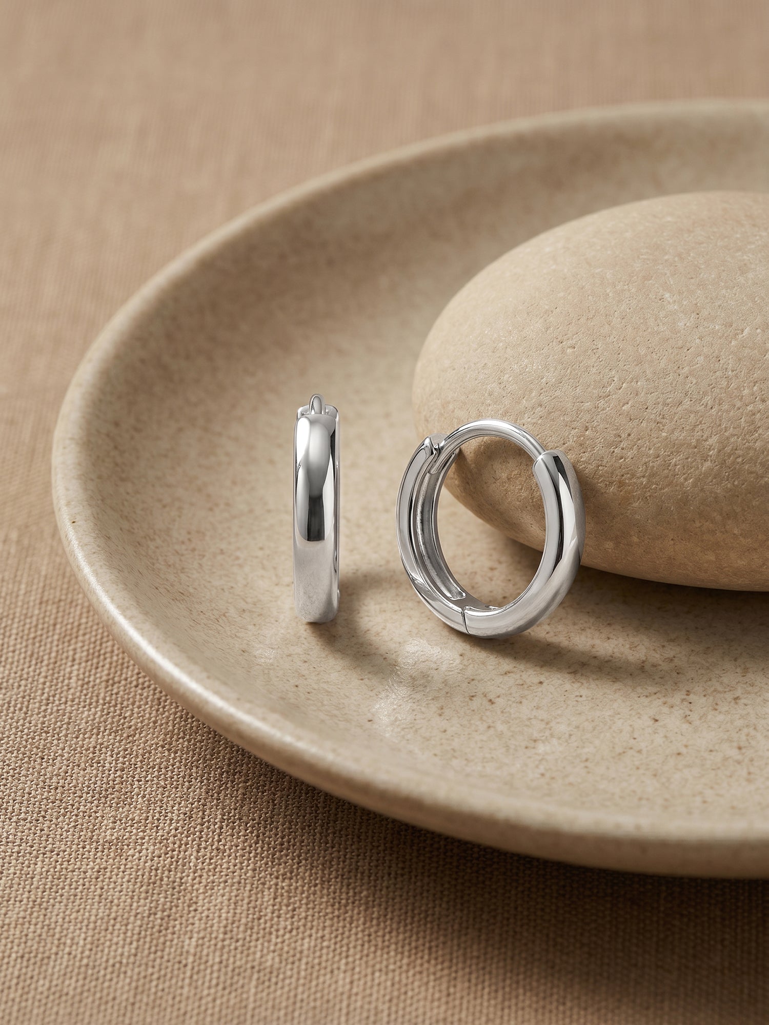 Silver Everyday Glam Hoop Earrings