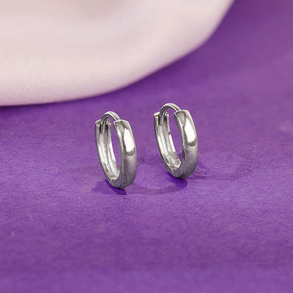 Silver Everyday Glam Hoop Earrings