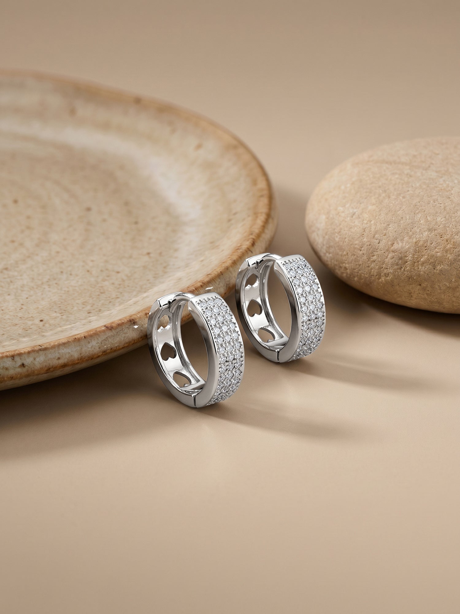 Silver Admiring Hoop Earrings