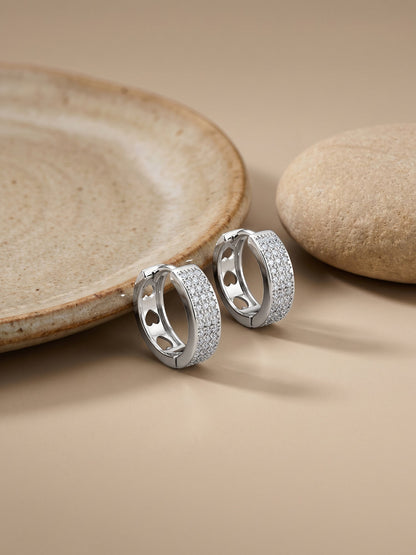 Silver Admiring Hoop Earrings
