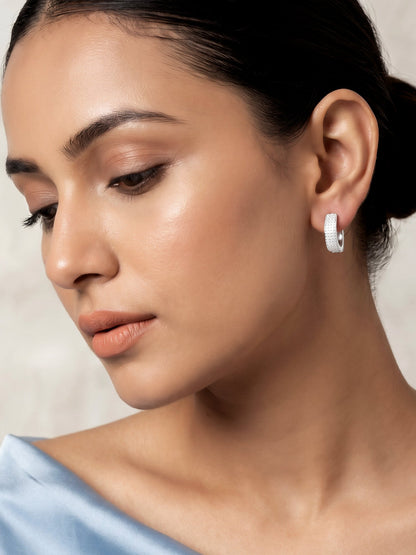 Silver Admiring Hoop Earrings