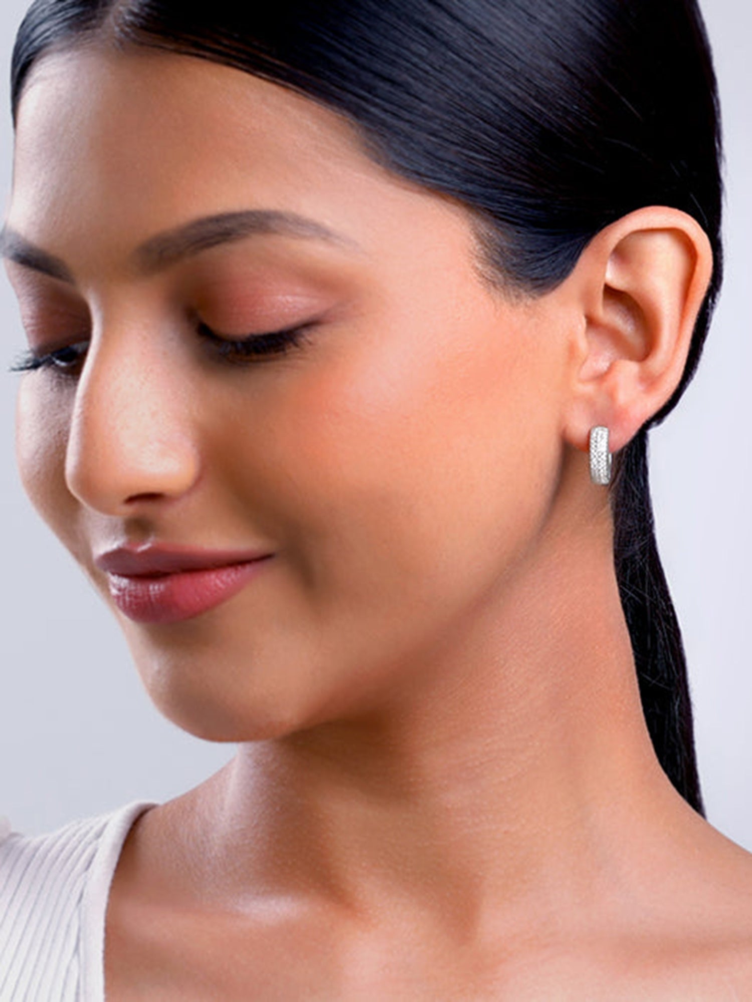 Silver Classic Admiring Hoop Earrings