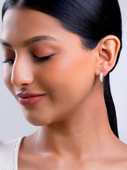 Silver Classic Admiring Hoop Earrings