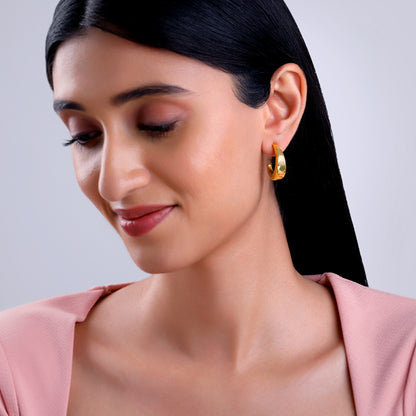 Golden Belle J Stud Earrings