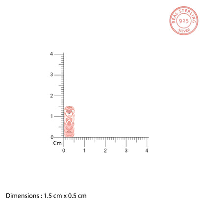 Rose Gold Chequred J Stud Earrings