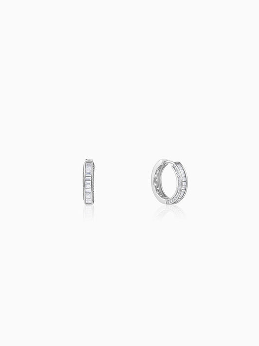 Silver Zirconia Hoop Earrings