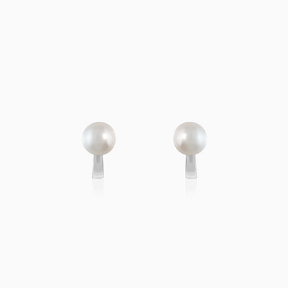 Silver Cute Pearl Studs