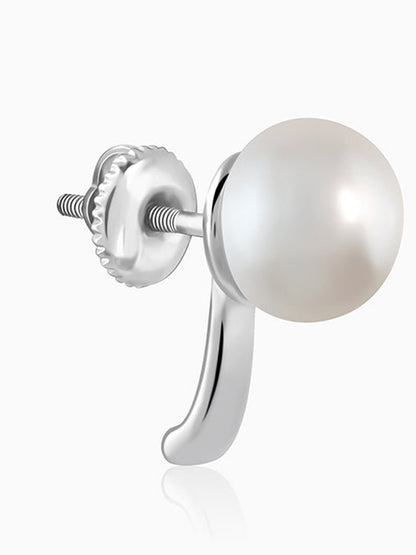 Silver Cute Pearl Studs