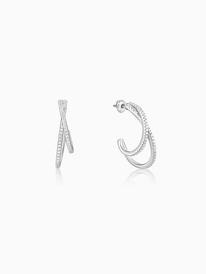 Silver Deserving You J-Hoop Earrings