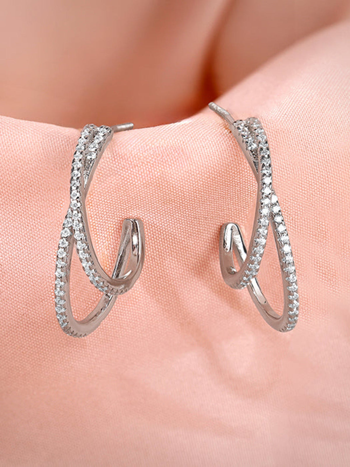 Silver Deserving You J-Hoop Earrings