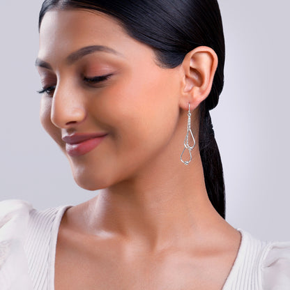 Silver Classy Drip Dangler Earrings
