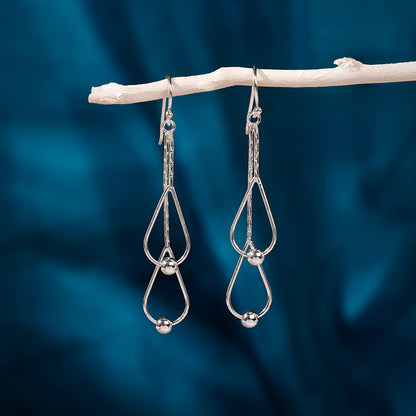 Silver Classy Drip Dangler Earrings