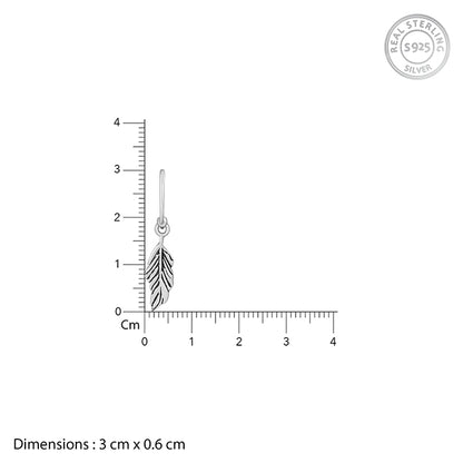 Oxidised Silver Vintage Leaf Earrings