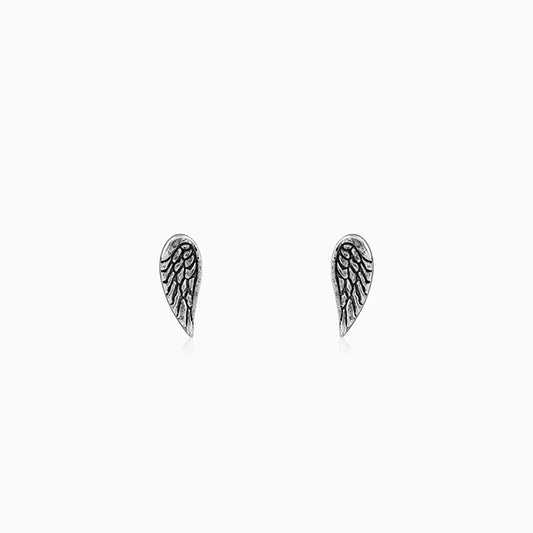 Oxidised Silver Feather Earrings