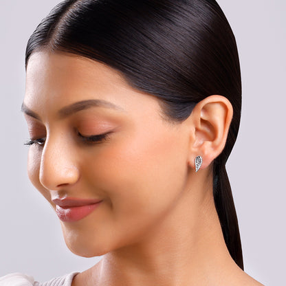 Oxidised Silver Feather Earrings